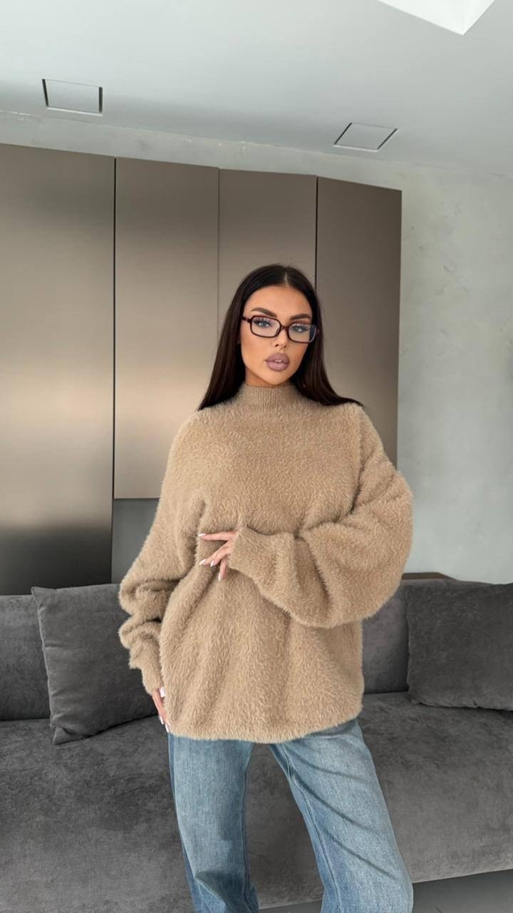свитер оверсайз,свитер,свитер вязаный оверсайз smile&shine,бежевый свитер,свитера женские