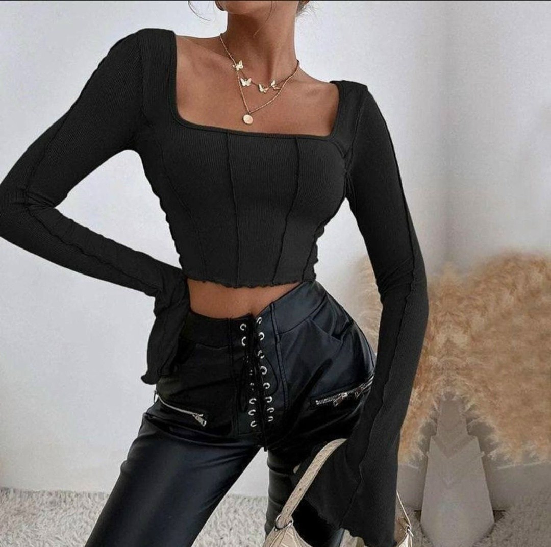 топ лапша с длинным рукавом,топ с длинными рукавами,кроп топ,кофты на выход,топ женский с длинным рукавом