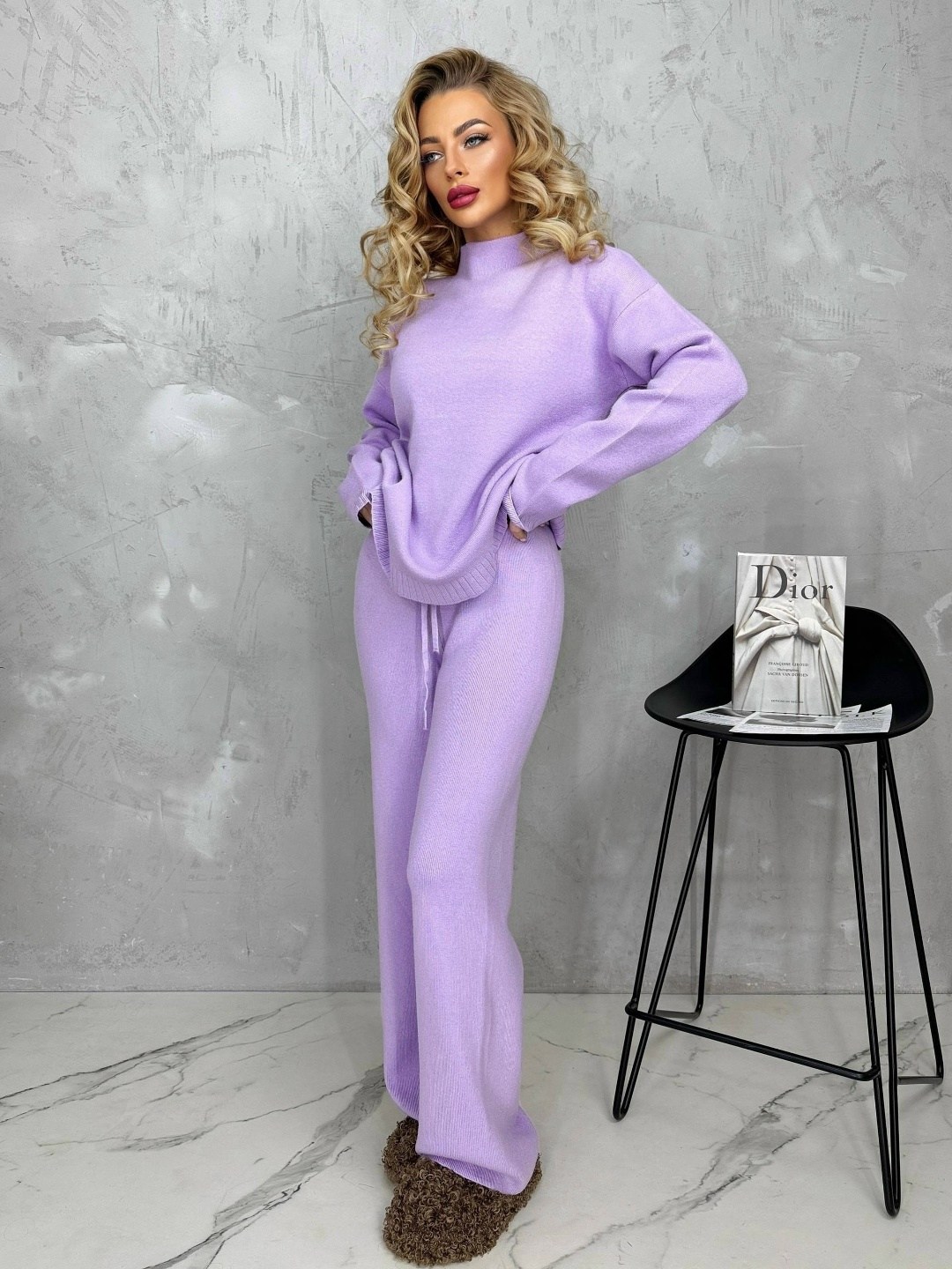 костюм двойка вязаный оверсайз voi-fashion,костюм трикотажный теплый с брюками amsia,костюм вязаный оверсайз win_hp fashion,костюм со штанами,костюм молочный