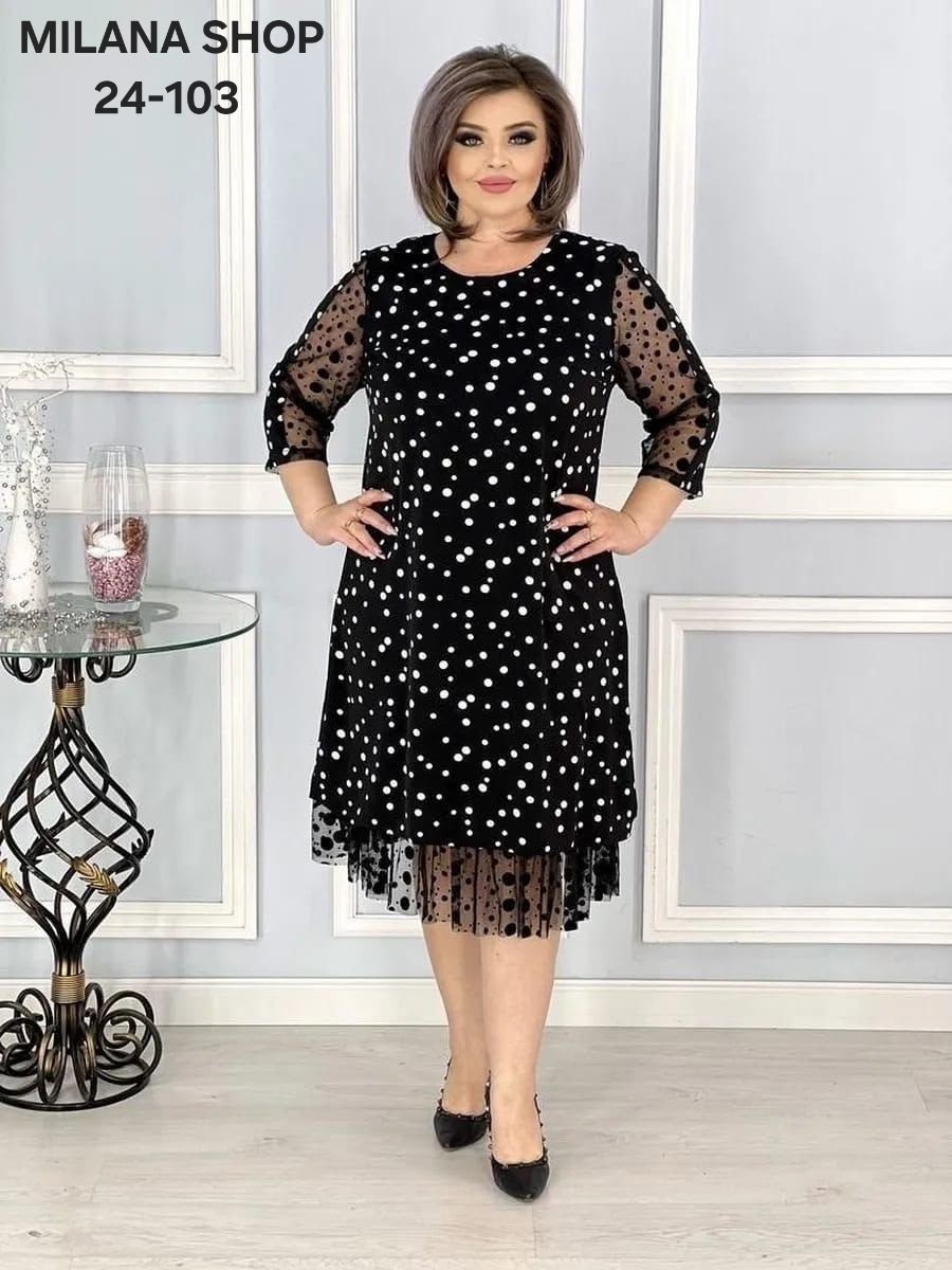 вечернее платье больших размеров нарядное в горошек saliya brand,платье больших размеров,платье женская,платье,нарядное платье