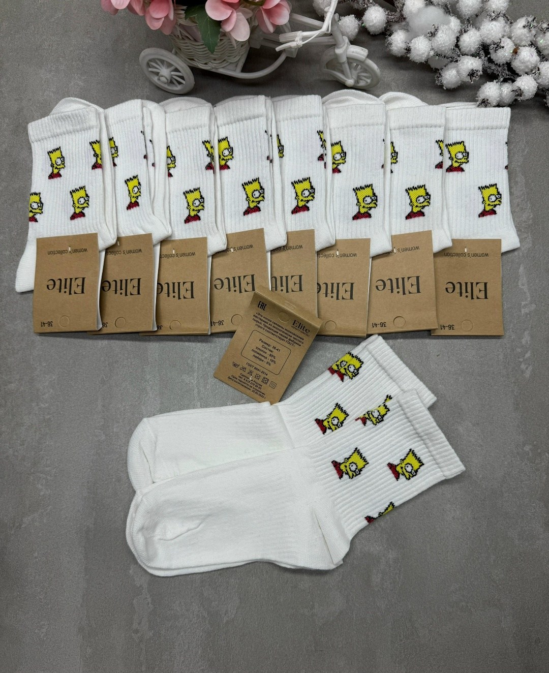 носки женские,носки с принтами,носки с принтом симпсоны,комплект носки женские,носки модная