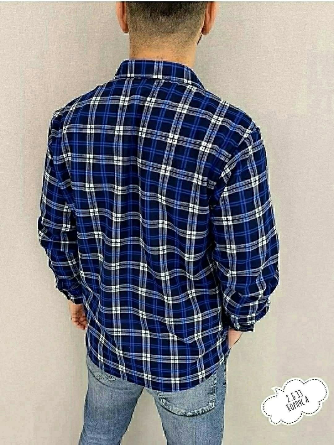 рубашка в клетку мужская,рубашка в клетку теплая h&h fashion,рубашка под джинсы,утепленная рубашка в клетку,рубашка на флисе