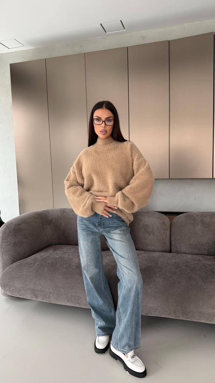 свитер оверсайз,свитер,свитер вязаный оверсайз smile&shine,бежевый свитер,свитера женские