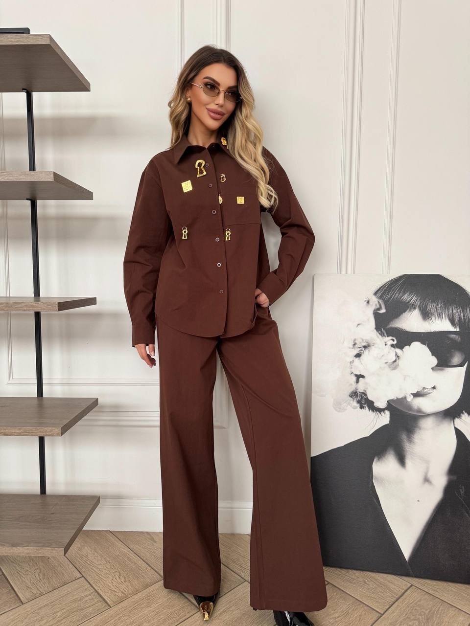 стильные костюмы,женский костюм,трикотажный костюм,костюм с брюками и рубашкой,рубашка женская