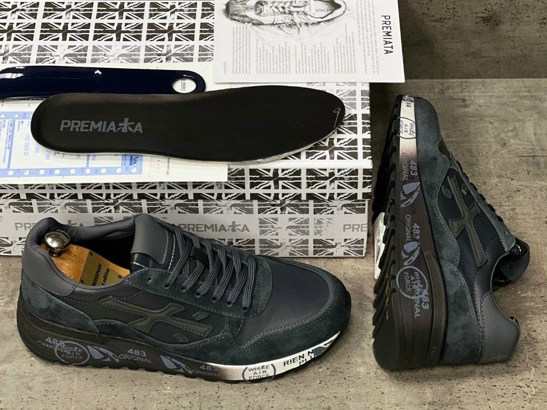 мужские кроссовки premiata,кроссовки premiata,кроссовки premiata 483 leather/suede grey dark,кроссовки премиата мик,мужские кроссовки premiata a117597 зимние с мехом серые