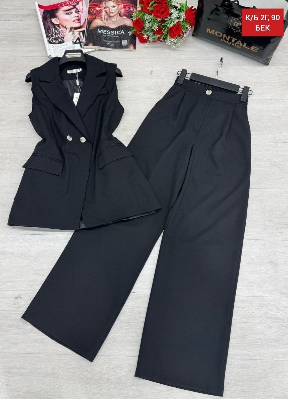 льняной костюм брючный,костюм женский брючный,костюм брючный с жилеткой,женский брючный костюм из двух предметов,брючный костюм женский 52 54