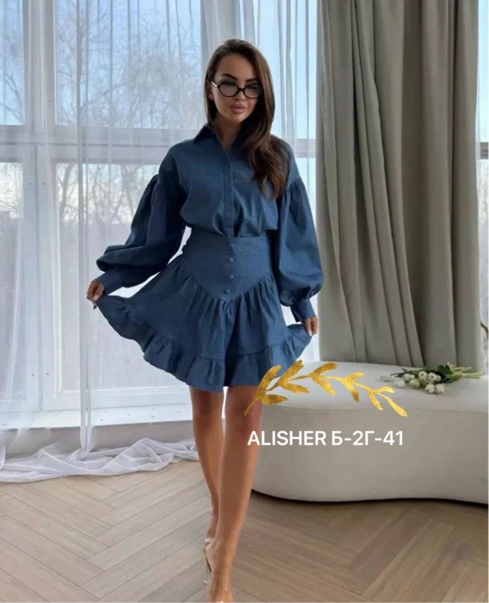 костюм с юбкой однотонный джинсовый,костюм с юбкой,джинсовое платье женское,джинсовая платье,платье модное