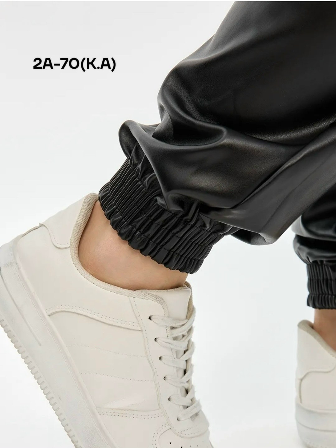 штаны кожаные,джоггеры из экокожи женские,брюки кожаные,брюки из экокожи,брюки из экокожи спортивные на резинке moliza 60682942