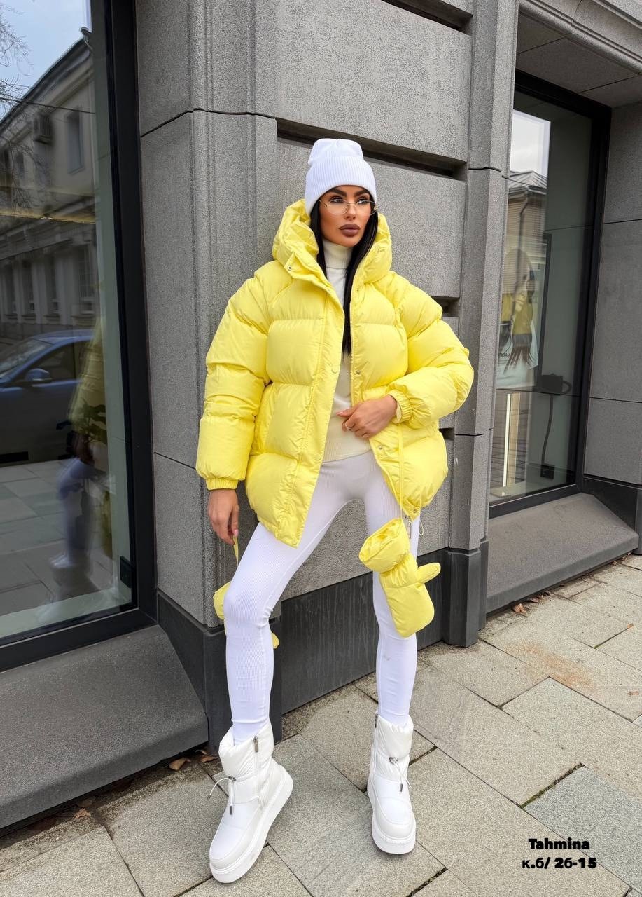 жёлтый пуховик,желтая куртка,куртка оверсайз,теплая куртка,куртка пуховик