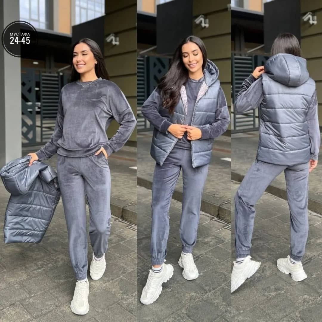 спортивный костюм женский тройка,костюм женский тройка,спортивный костюм тройка с жилеткой женский,женский костюм на флисе,теплые спортивные костюмы