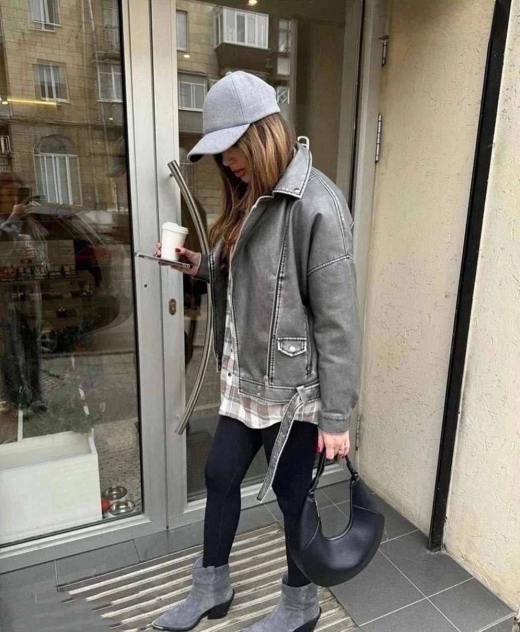 косуха кожаная серая винтажная куртка оверсайз mony,косуха оверсайз,кожаная куртка косуха,косуха серая винтажная куртка кожаная оверсайз aftfbasic,косуха кожаная серая винтажная куртка оверсайз