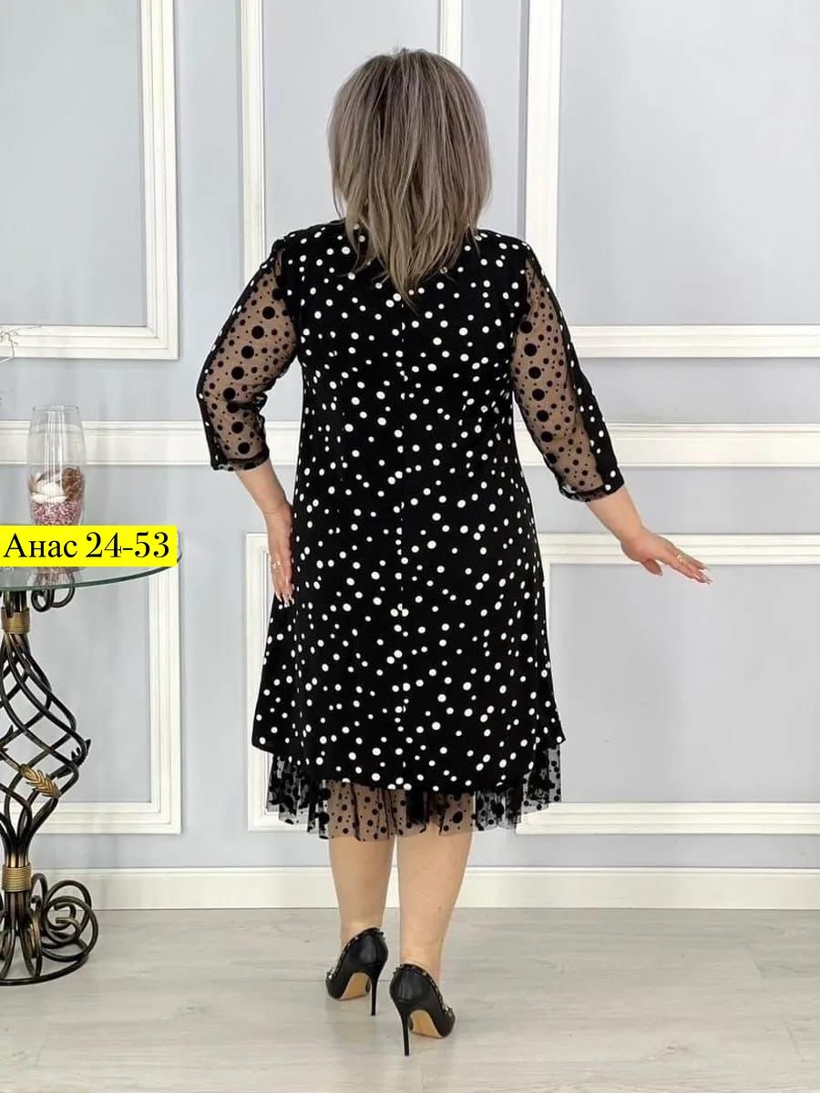 платье женское больших размеров,платье женская,платье больших размеров,вечернее платье больших размеров нарядное в горошек saliya brand,платье