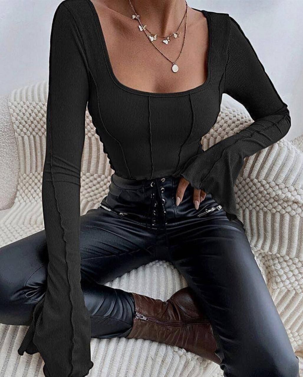 топ лапша с длинным рукавом,топ с длинными рукавами,кроп топ,кофты на выход,топ женский с длинным рукавом