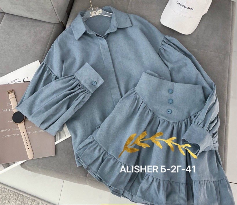 костюм с юбкой однотонный джинсовый,костюм с юбкой,джинсовое платье женское,джинсовая платье,платье модное