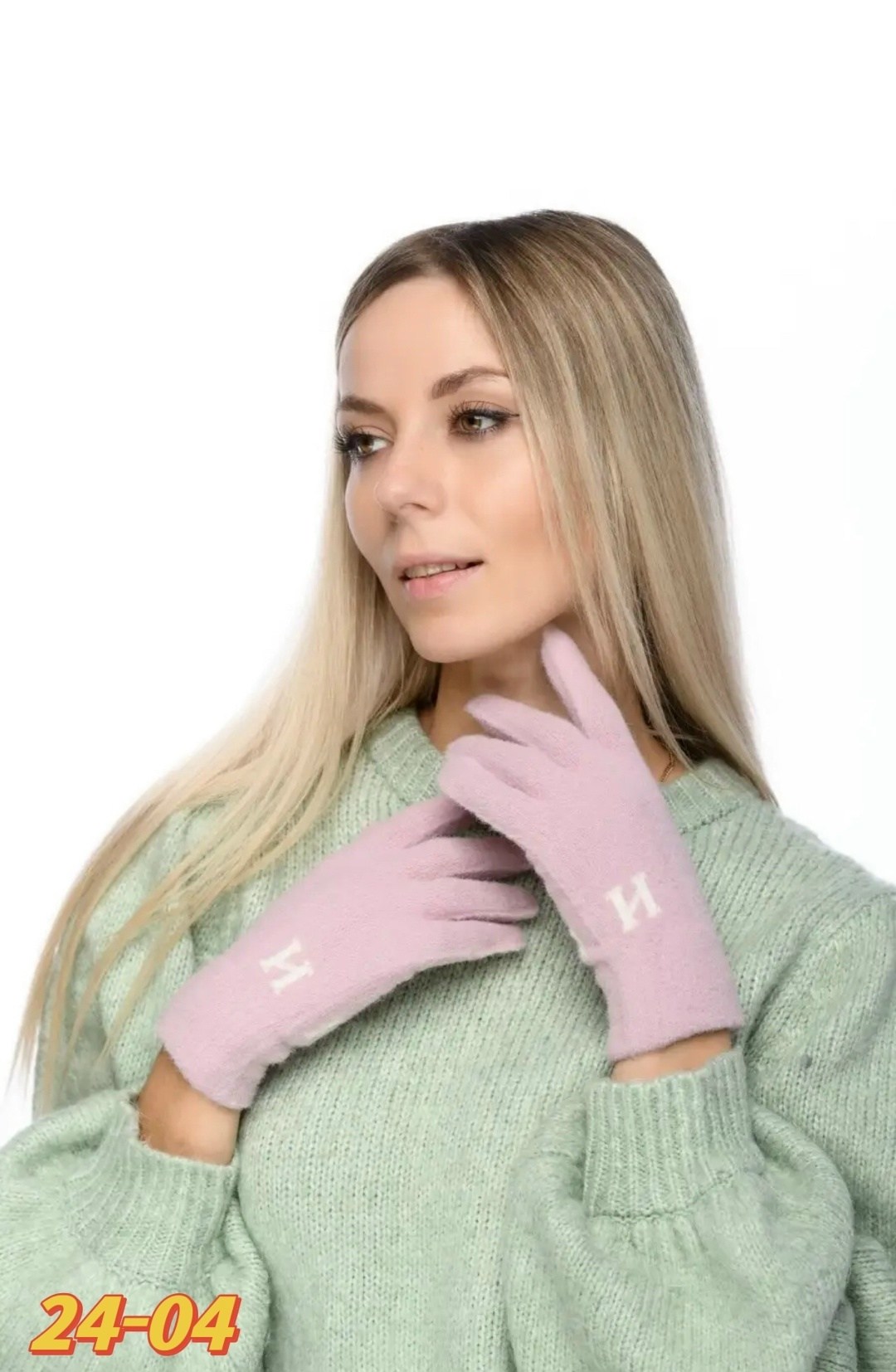 перчатки munasha,розовые перчатки женские,женские перчатки,женские трикотажные перчатки,перчатка