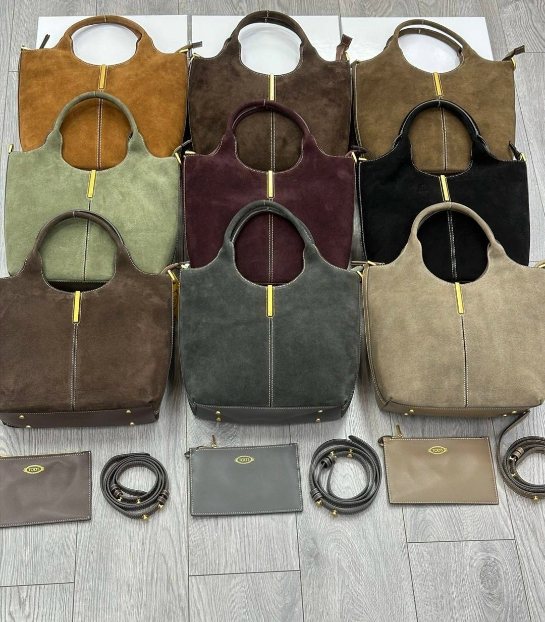 сумка tod's натуральная замша,сумка замшевая,сумка женская натуральная замша,сумка женская,большая кожаная сумка-тоут из замши tod's