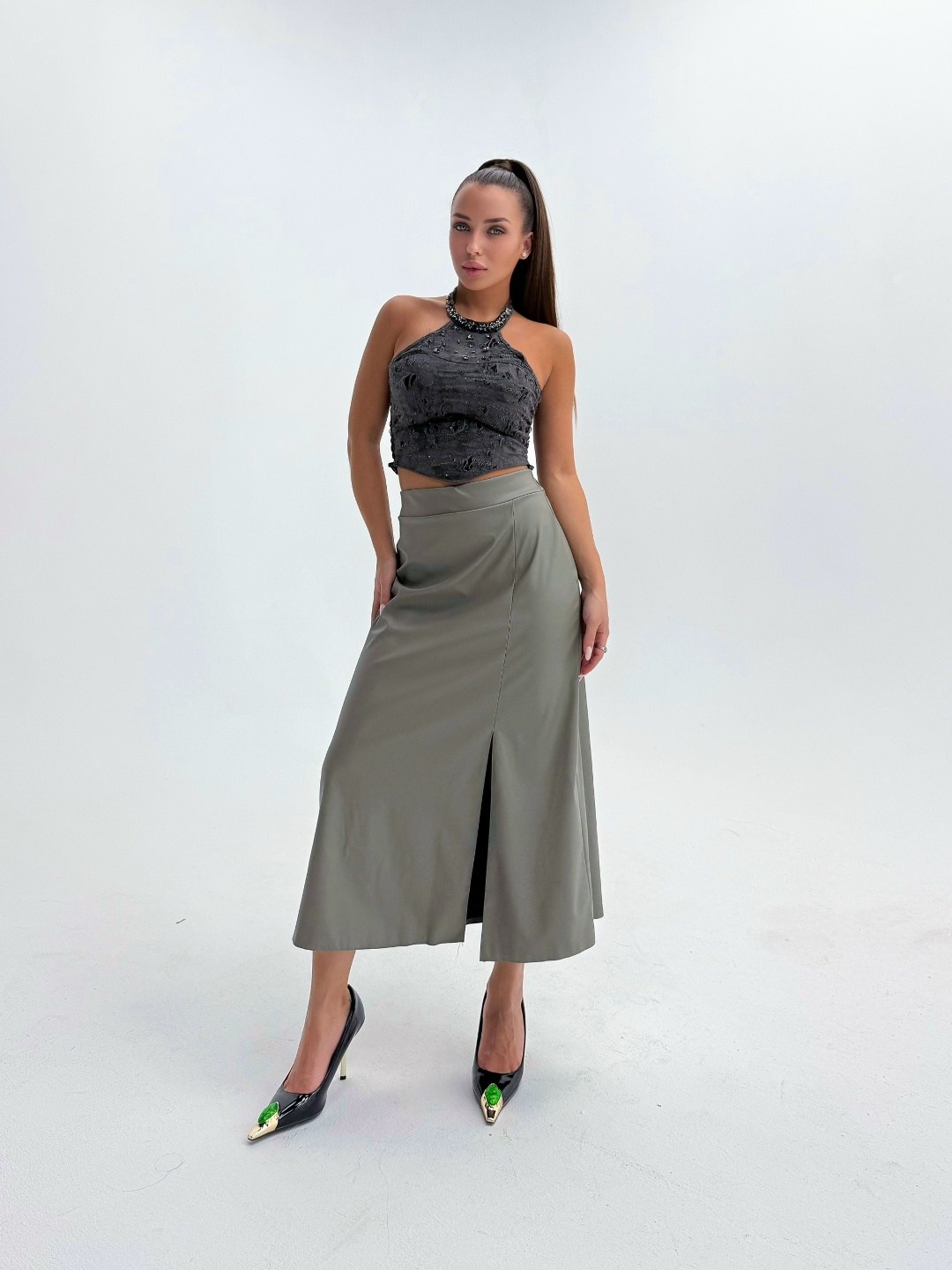 юбка,юбка женская,юбка миди,атласная юбка,юбка хаки макси