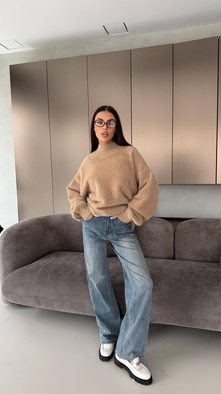 свитер оверсайз,свитер,свитер вязаный оверсайз smile&shine,бежевый свитер,свитера женские