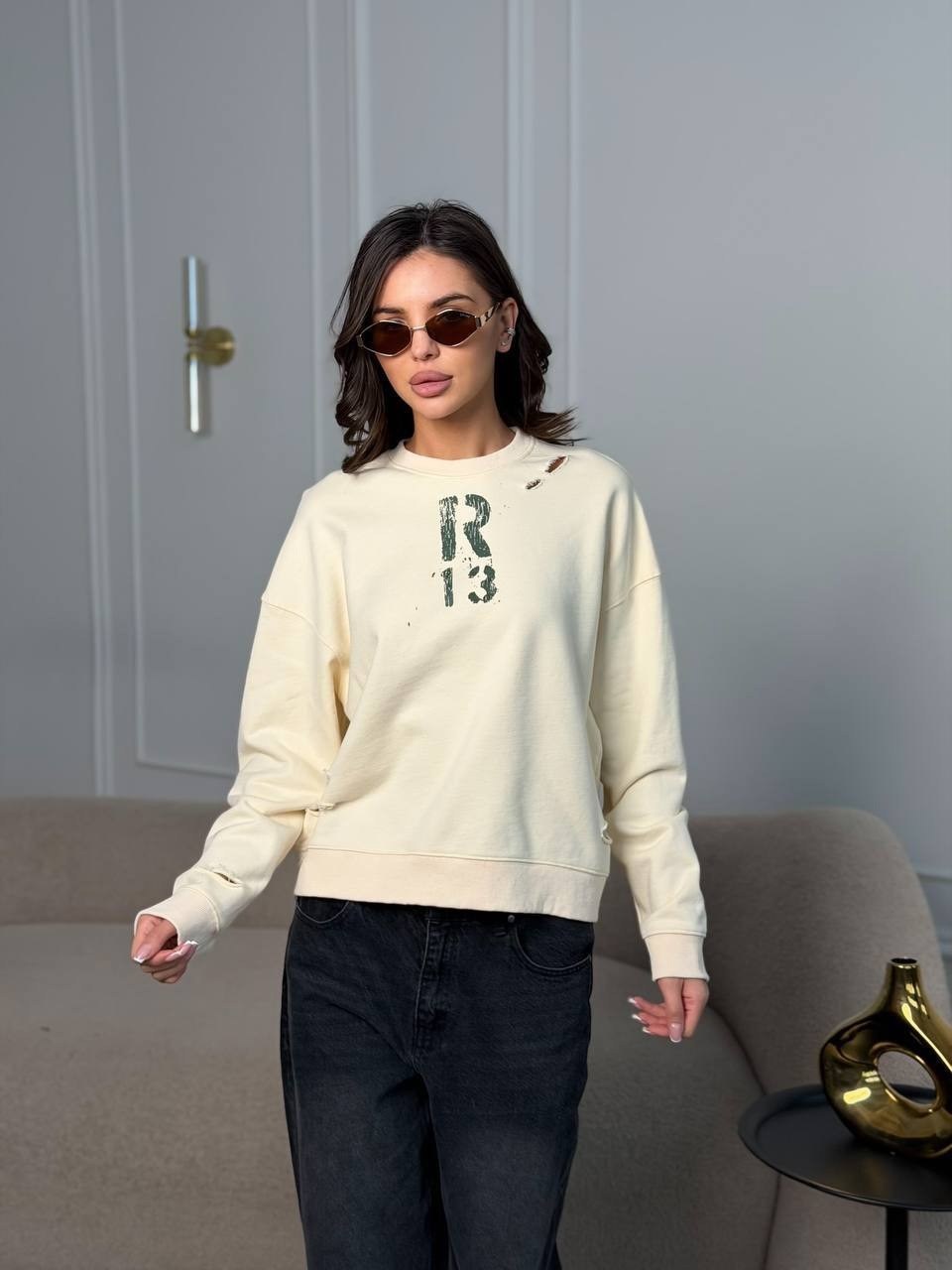 свитшот бежевый,женский свитшот,свитшот,свитшот свободного кроя,женский свитшот оверсайз