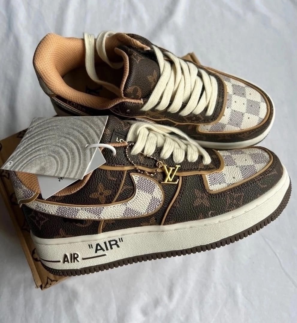 кроссовки луи витон найк,кроссовки louis vuitton,кроссовки nike air force louis vuitton,louis vuitton x air force 1 low trainer brown monogram sneakers,nike air force 1 x louis vuitton