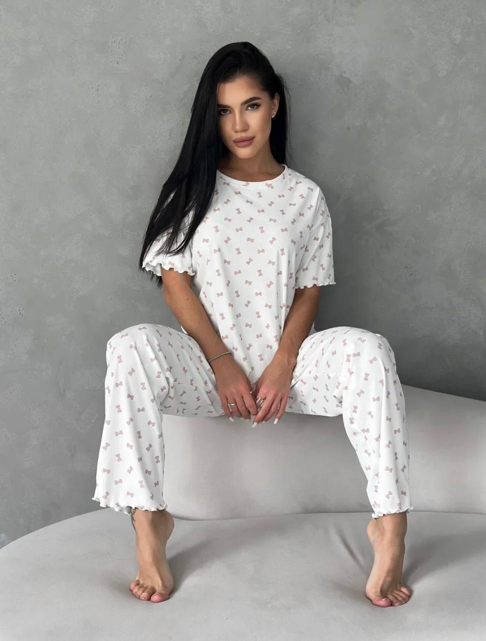 пижама женская,пижама с брюками и сердечками арт. в-001-1/001,пижама с брюками и сердечками арт. в-001-1/001 (белый),пижама со штанами оверсайз домашняя одежда demonic leon,пижама со штанами