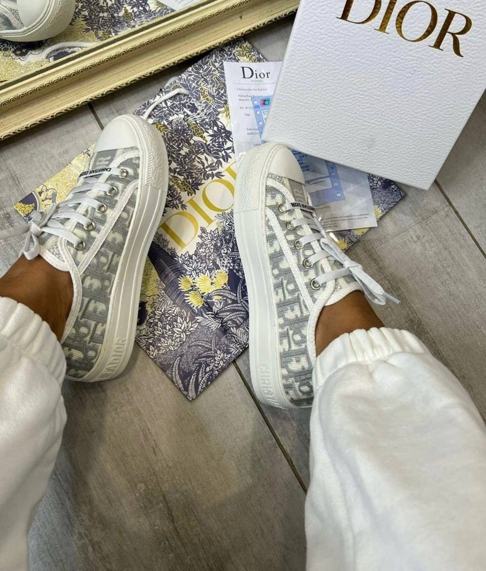 christian dior серые текстильные кеды walk'n'dior для женщин,кеды диор,dior кеды,кеды кристиан диор,кеды christian dior