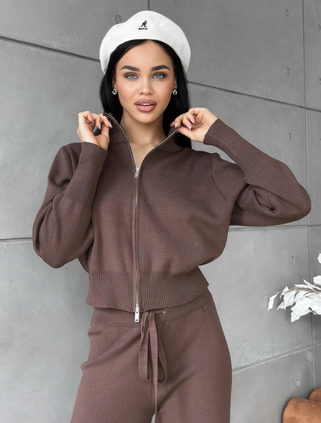 женский костюм,костюм трикотажный женский,костюм кашемировый,кардиган,свитер вязаный трикотажный с молнией c горлом