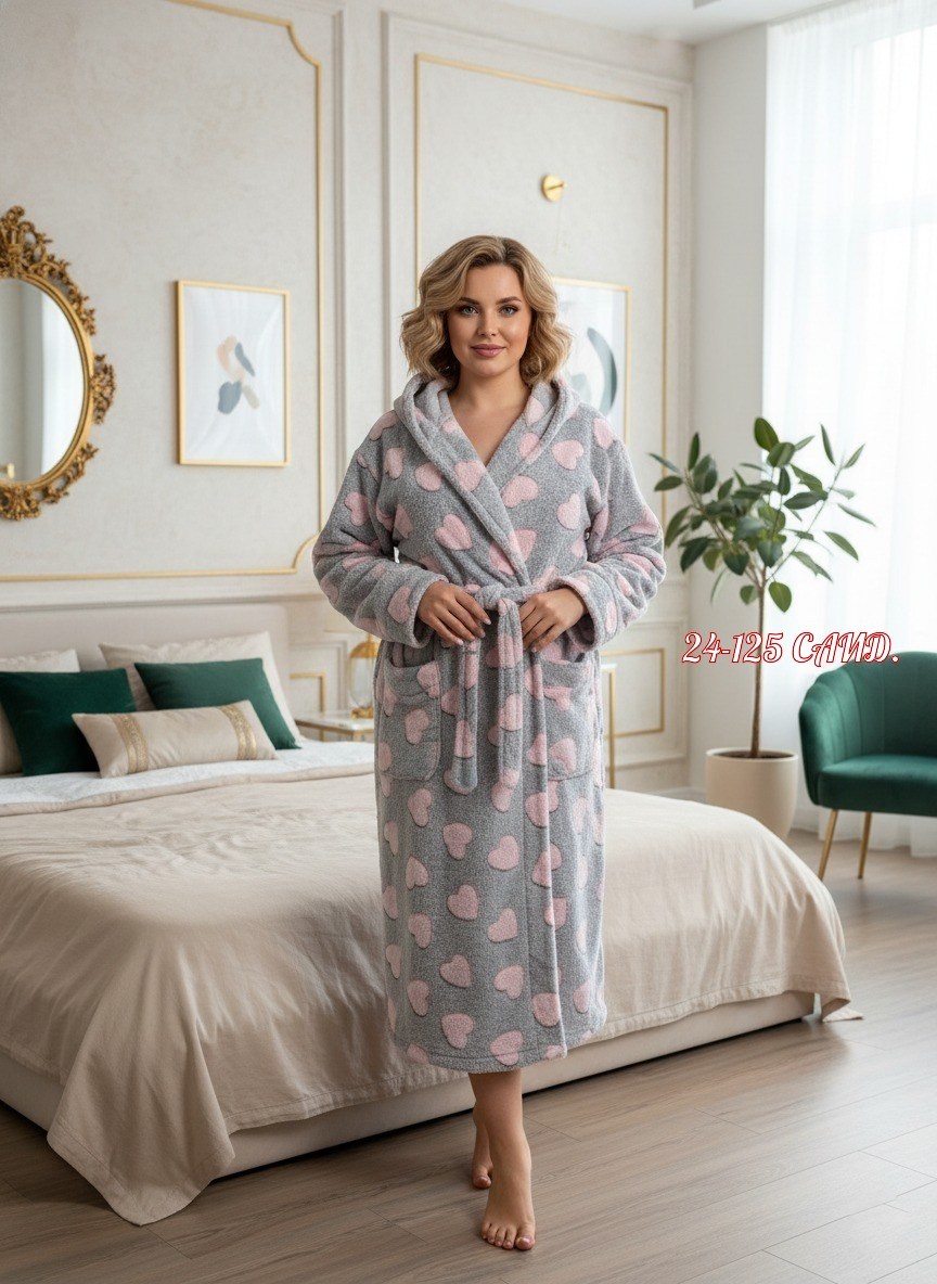 халат женский из велсофта ириска сердца на темно-синем,халат женский,халат женский домашний,халат домашние,халат женский для дома
