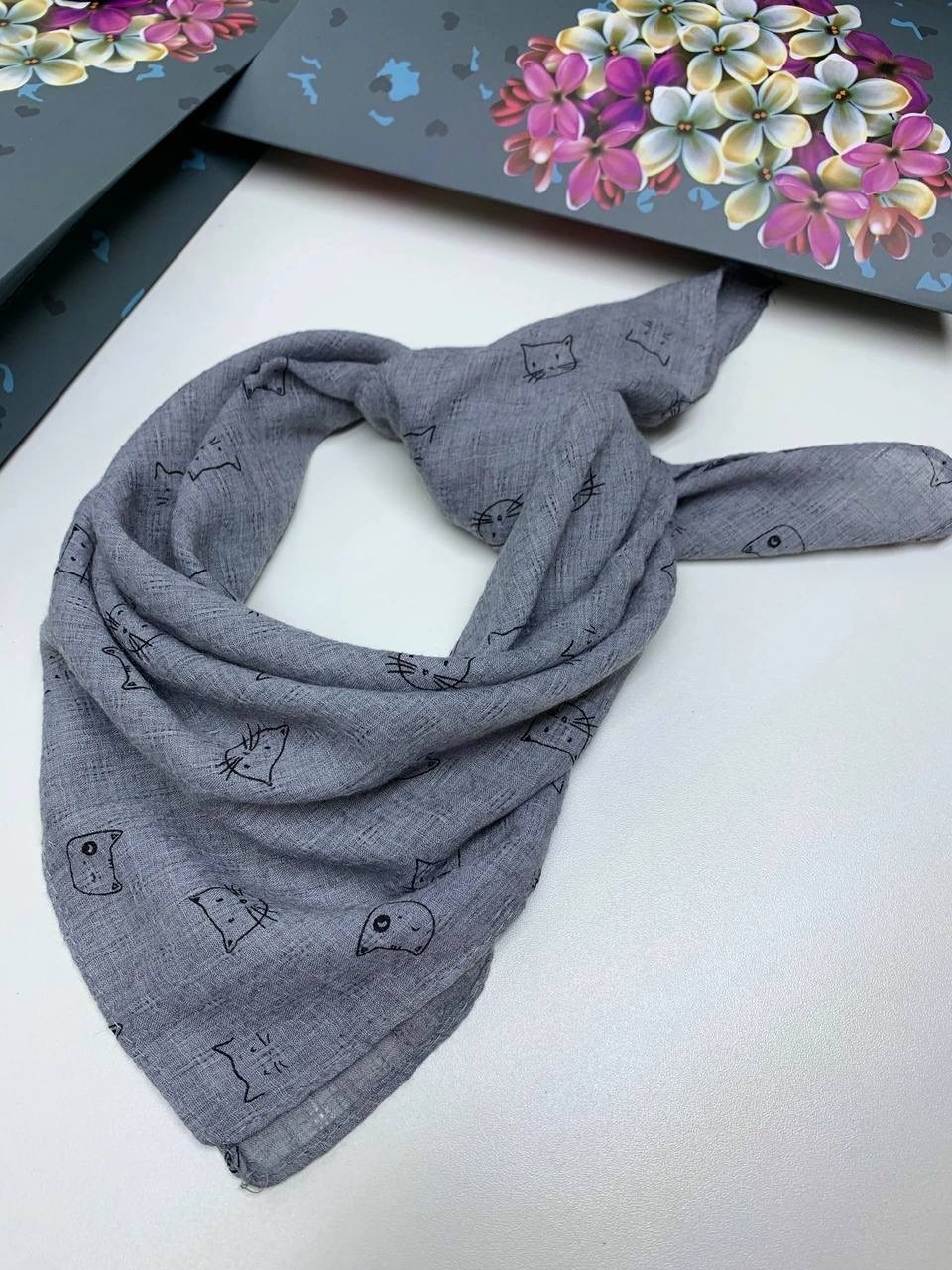 платок шарфик,платок на голову или шею хлопковый для детей,платки женские,платки шарф,платки шейный