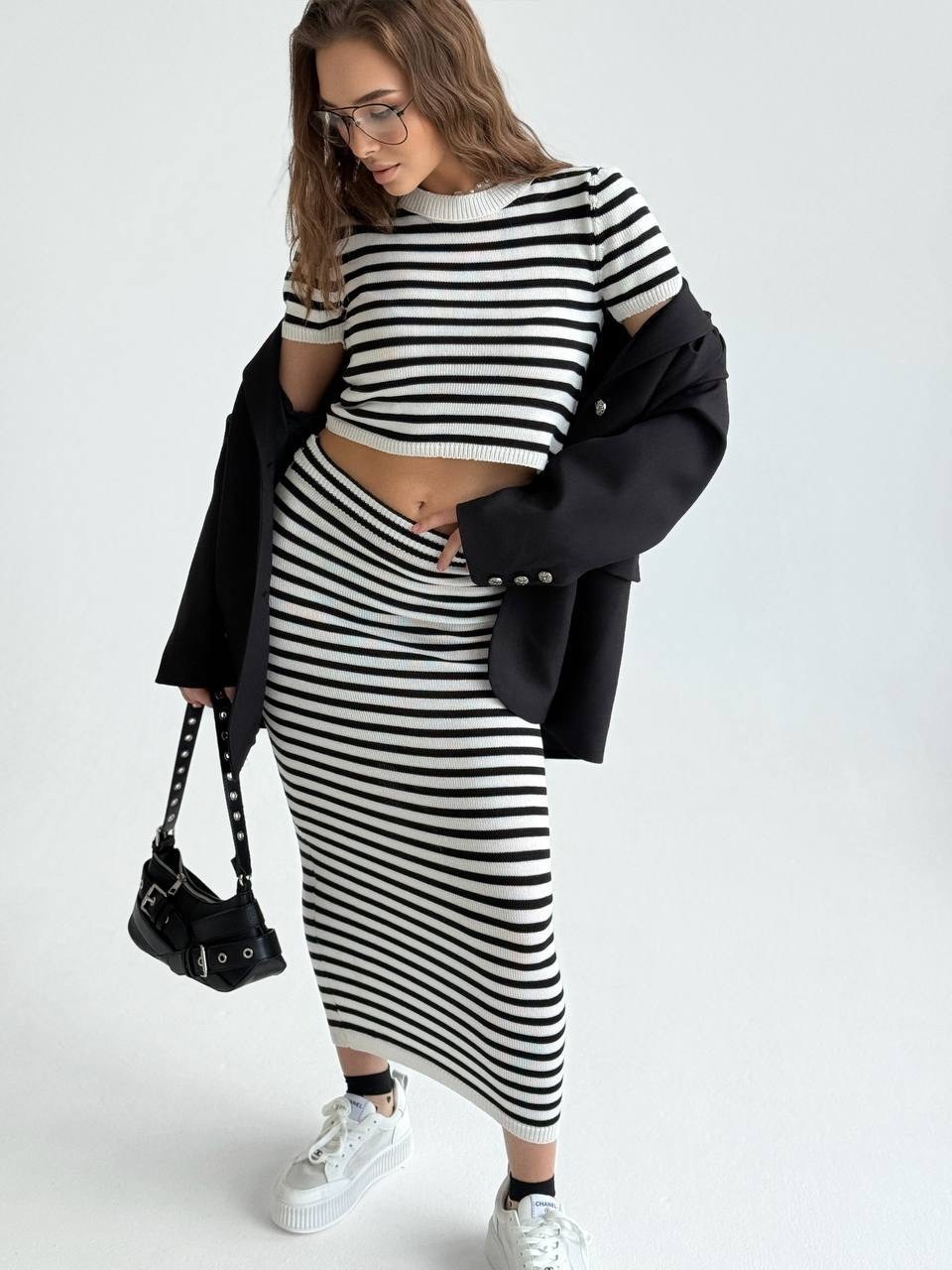 юбка в полоску,костюм с юбкой,трикотажная юбка,костюм с юбкой трикотажный,костюм юбка и топ