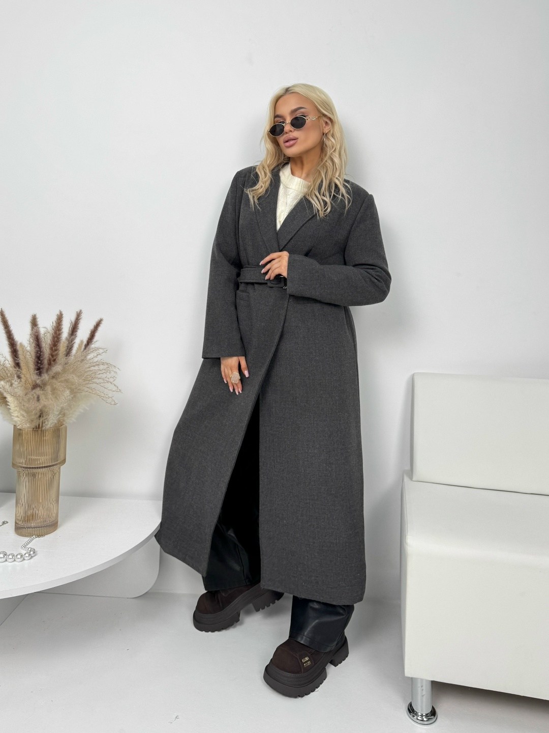 модели пальто,женское пальто fantazia mod 4644 графит,стильное пальто,модное пальто,пальто женское