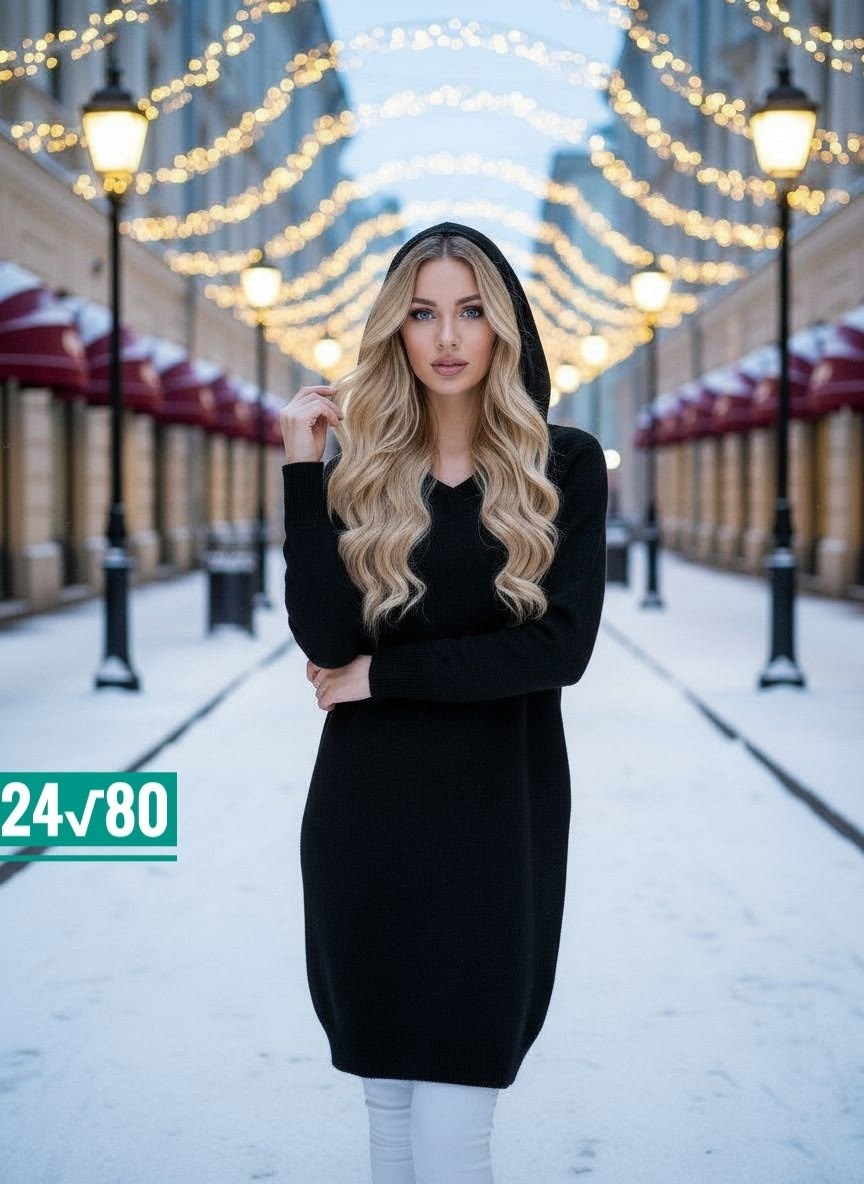 трикотажное платье с капюшоном,трикотажное платье,женское платье с капюшоном,теплое платье,платье с капюшоном