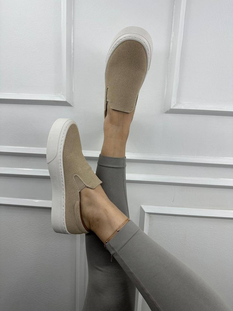 ,женские слипоны,слипоны из натуральной замши,женская ,слипоны