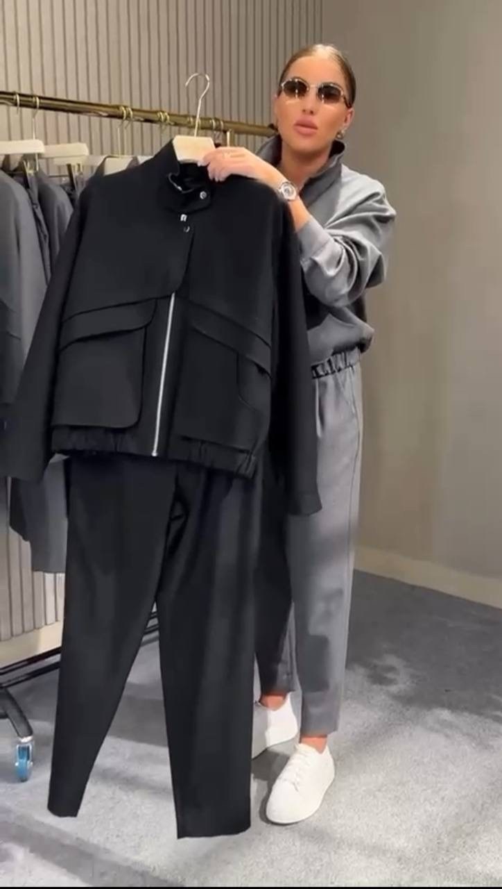 esrahelvaci zipper detailed grassy tracksuit set,esrahelvaci gray sweatsuits,костюм классический,esrahelvaci gray sweatsuit set