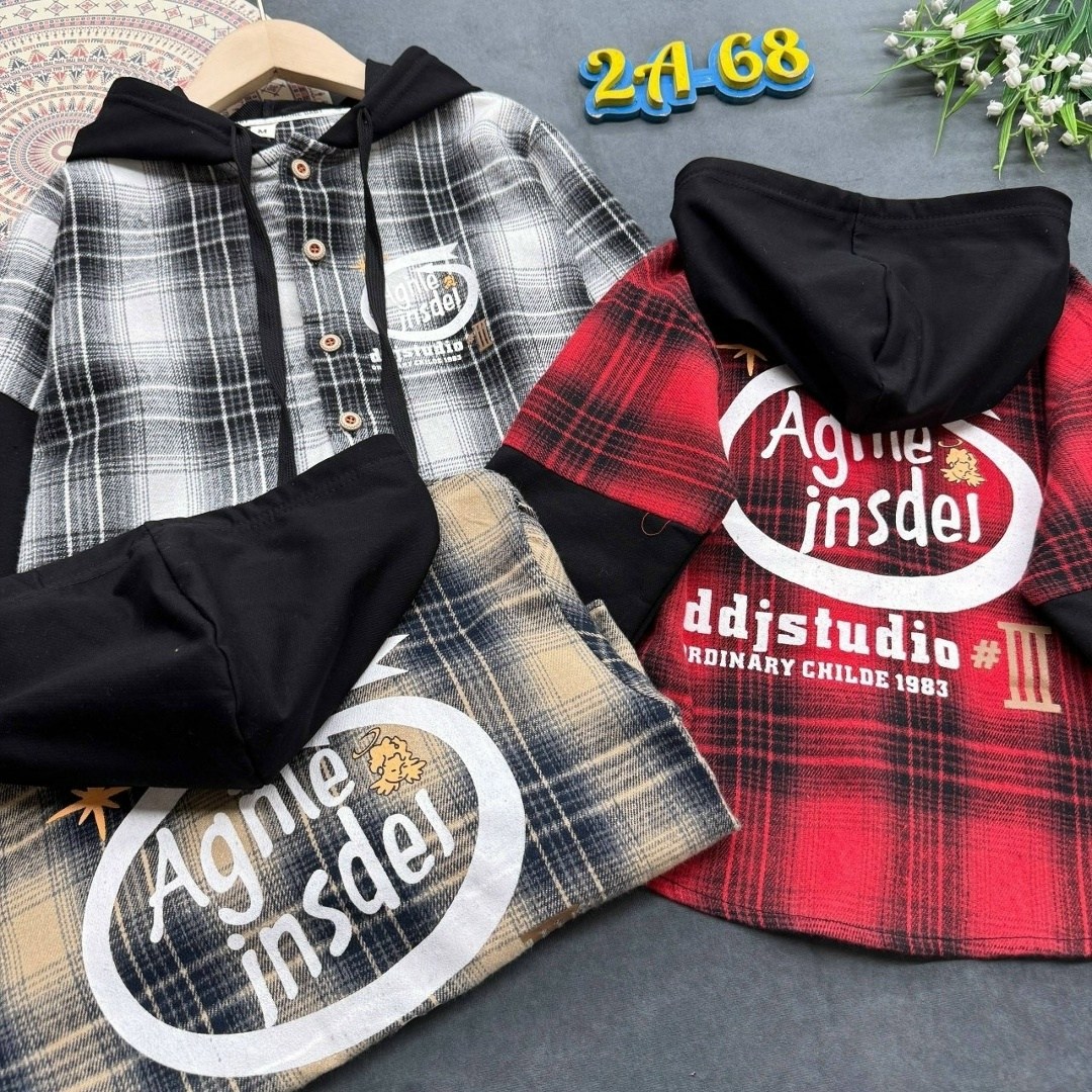 рубашка с капюшоном,рубашка для мальчика,рубашка детская,рубашка с капюшоном для мальчика,рубашка в клетку с капюшоном