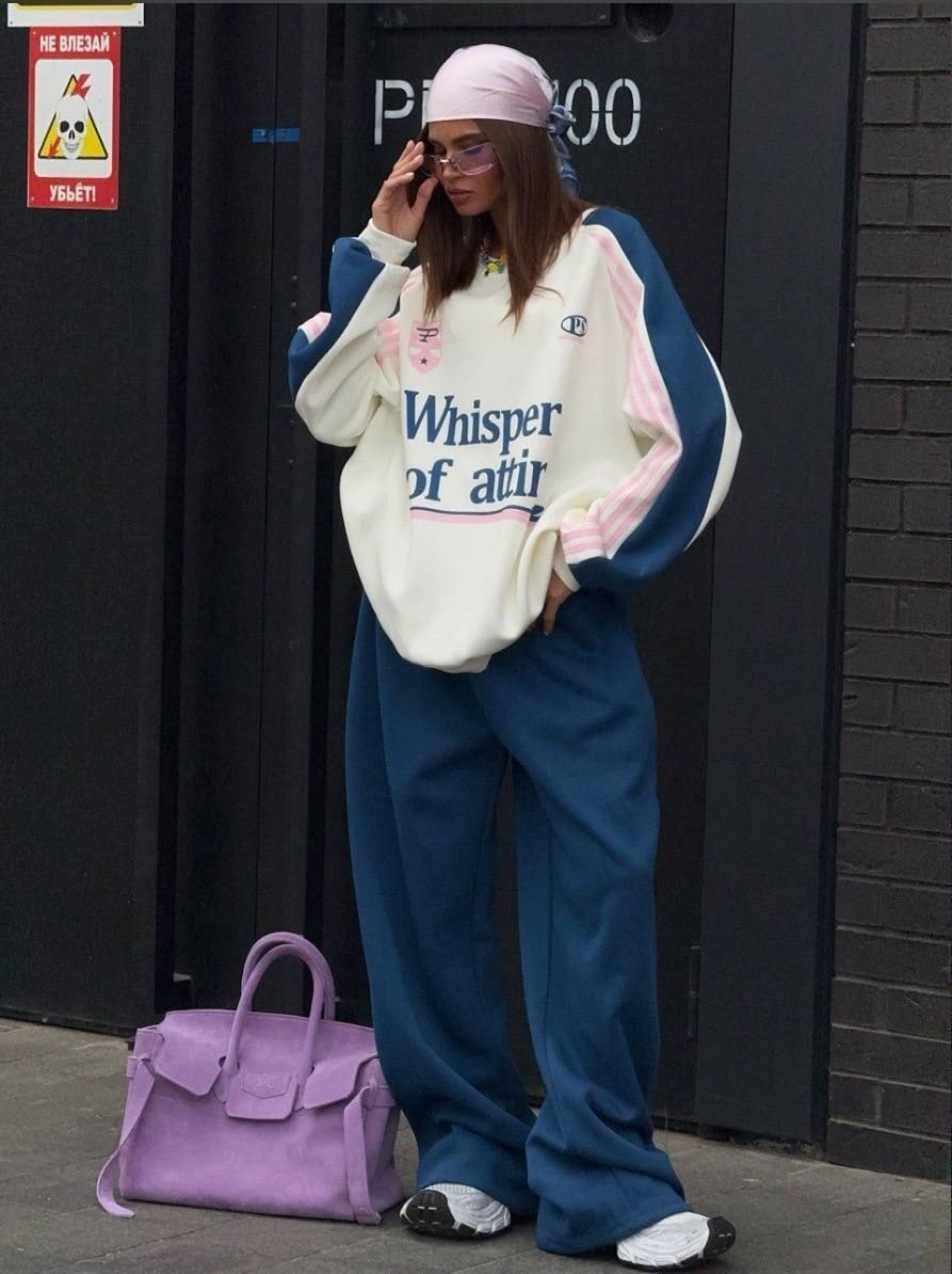женский спортивный костюм,костюм женский,оверсайз свитшот,свитшот attire свободного кроя
