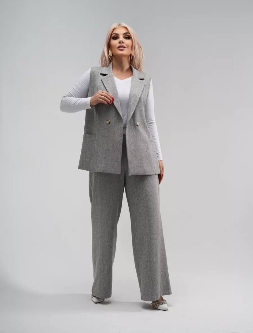 жилетка женская,костюм жилет,костюм брючный с жилеткой деловой tiffany collection,брючный костюм с жилетом,элегантный костюм
