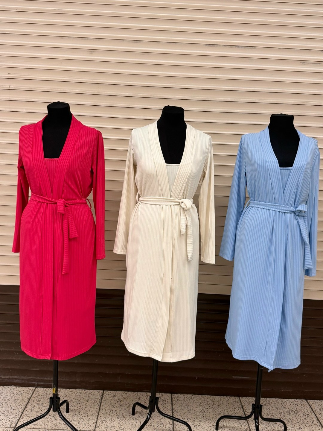 комплект ночная сорочка и халат,трикотажное платье,платье женская,комплект халат,стильное платье