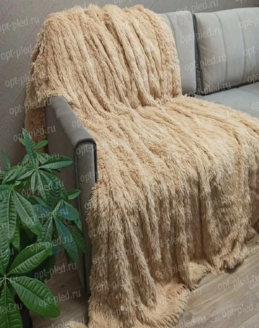 плед травка,плед меховой шиншилла 200x220см,меховой плед,пушистый плед,плед пушистый травка