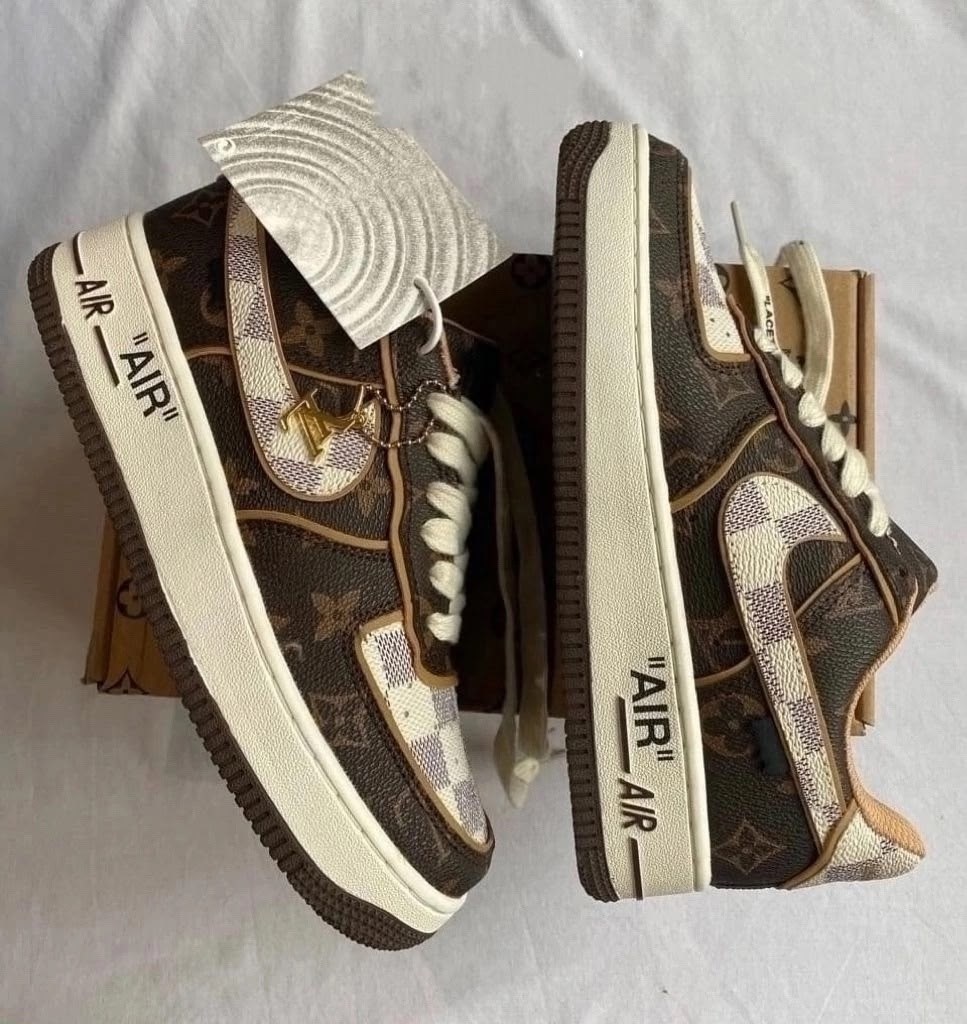 кроссовки луи витон найк,кроссовки louis vuitton,кроссовки nike air force louis vuitton,louis vuitton x air force 1 low trainer brown monogram sneakers,nike air force 1 x louis vuitton