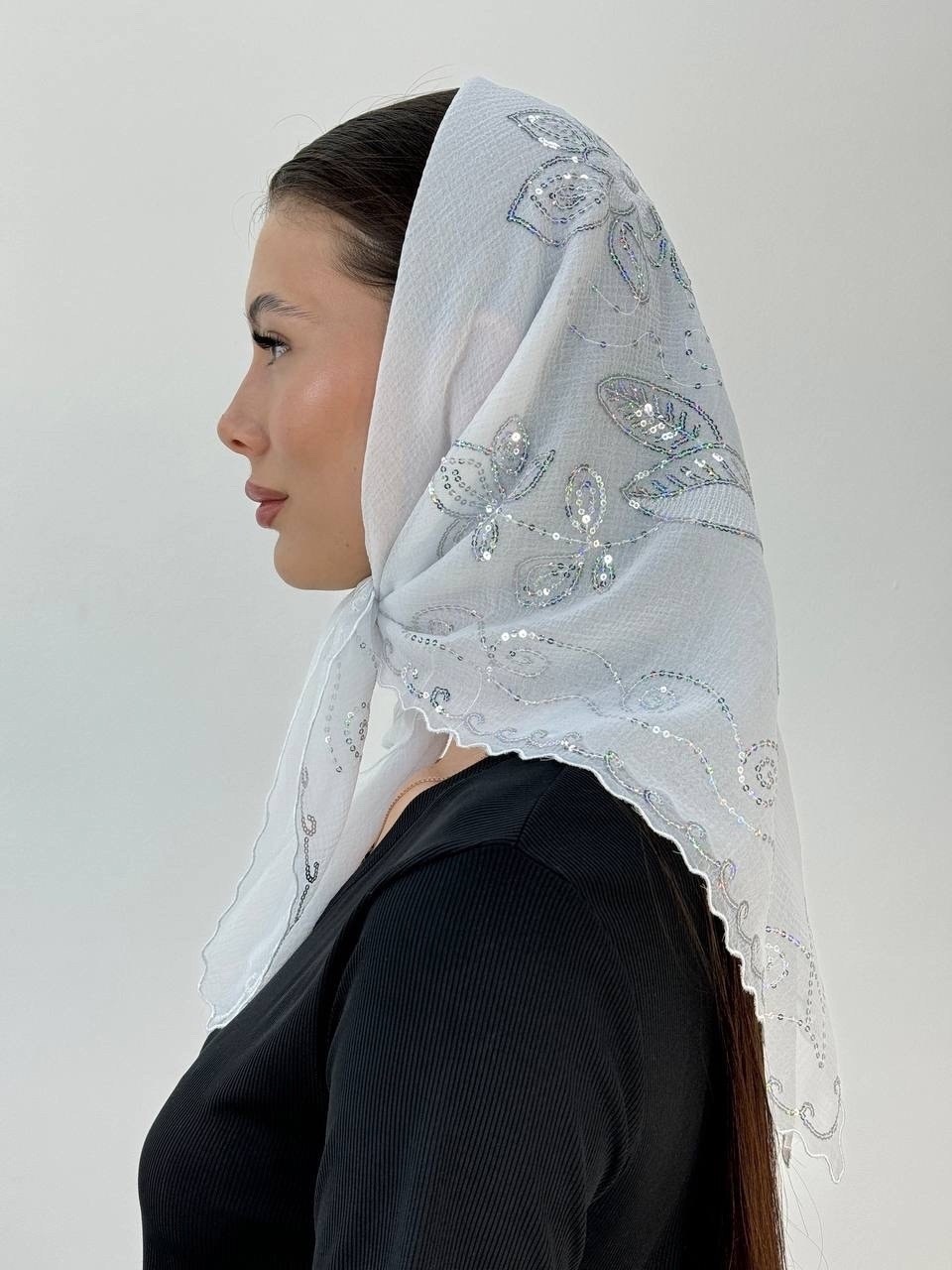 платок косынка ажурная на шею на голову женская,платки церковный,платок белый,платки косынка,платок косынка ажурная на шею на голову