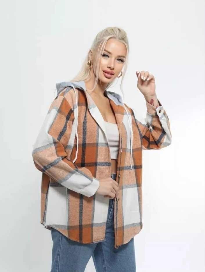 рубашка в клетку с капюшоном теплая оверсайз,рубашка женская в клетку,рубашка в клетку с капюшоном теплая,рубашка с капюшоном,рубашка в клетку женская оверсайз