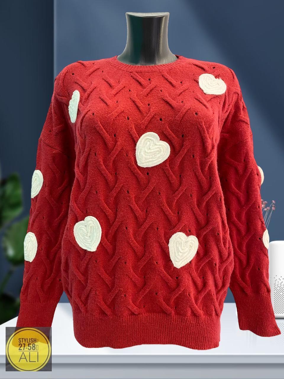 свитер девочки,женский свитер вязаный с узором и сердечками,модные свитера,детский свитер,вязаный свитер для девочек
