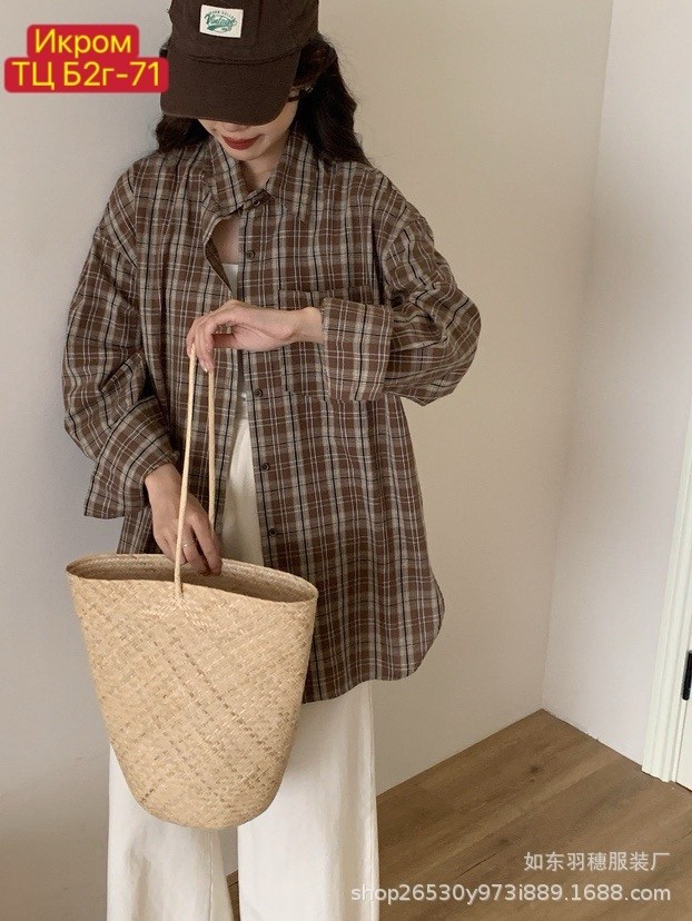 кореан стайл клетчатая рубашка,клетчатая рубашка,клетчатая рубашка женская,повседневная рубашка,женская рубашка в клетку