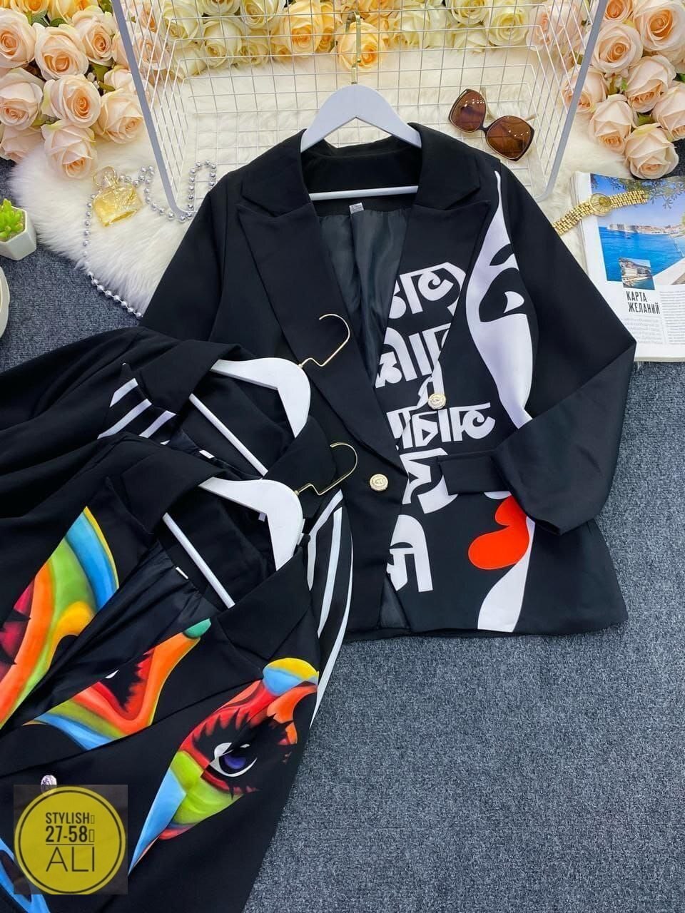 стильный пиджак,пиджак с принтом,костюм женский,костюм пиджак,garnet пиджак женский