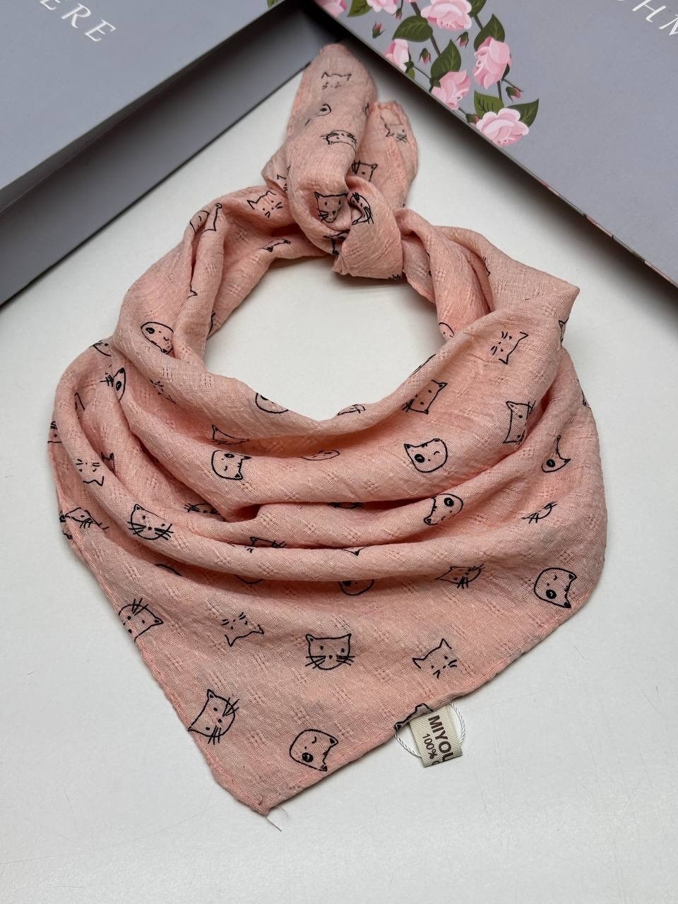 платок шарфик,платок на голову или шею хлопковый для детей,платки женские,платки шарф,платки шейный