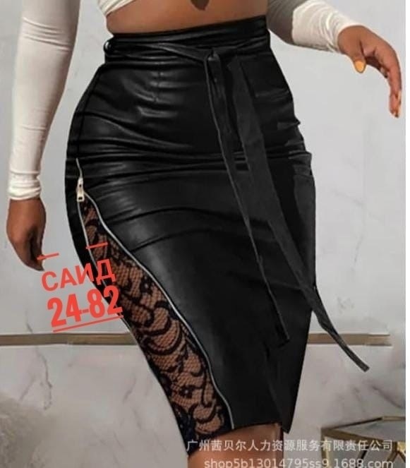 кожаная юбка с кружевом,кожаная юбка с гипюром,женская юбка из экокожи,юбка из экокожи,юбка кожаная женская