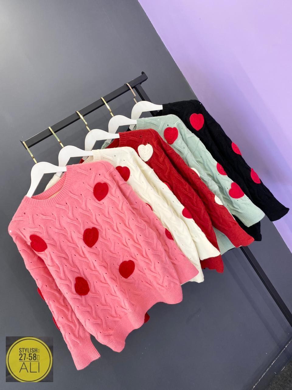 свитер девочки,женский свитер вязаный с узором и сердечками,модные свитера,детский свитер,вязаный свитер для девочек