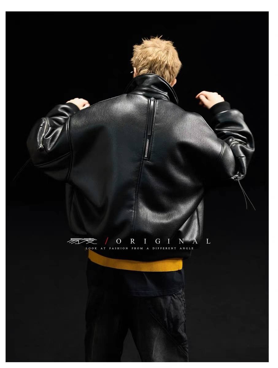 кожаная куртка,мужская кожаная куртка,куртка из искусственной кожи,oversized leather bomber jacket balenciaga,повседневная куртка