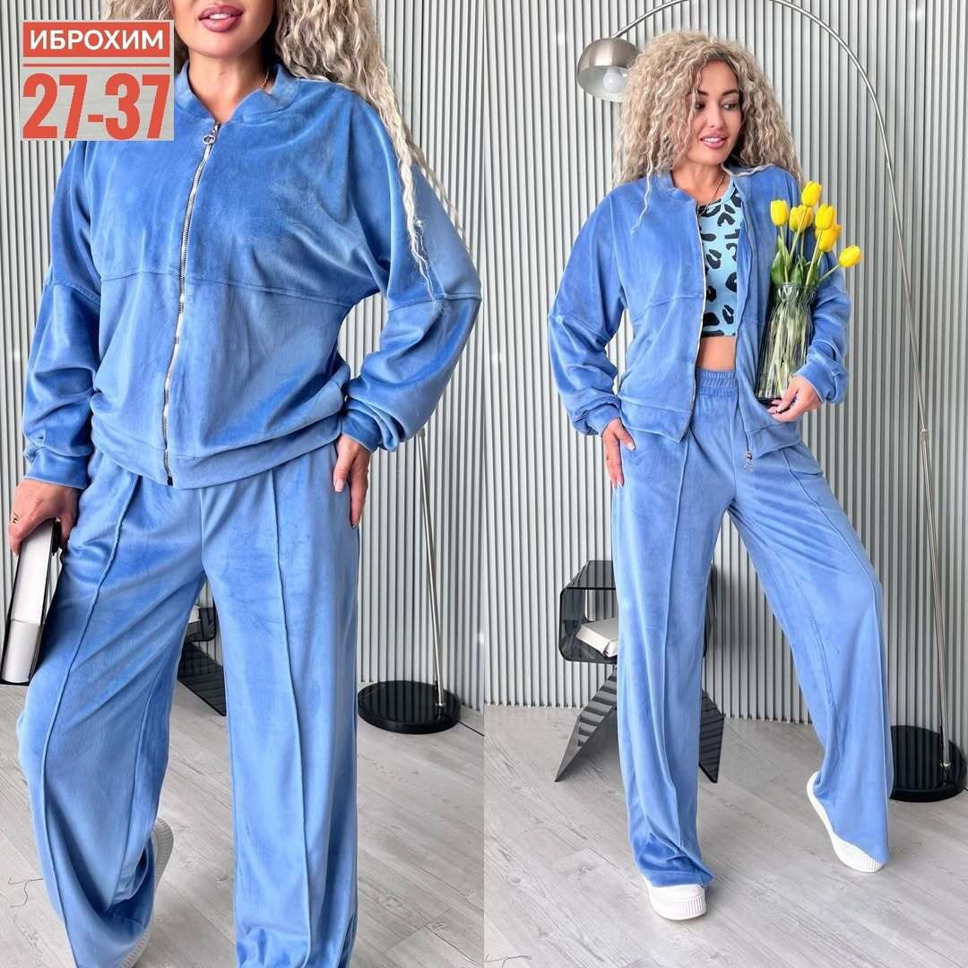 костюм велюровый двойка kira clo,велюровый костюм,костюм с брюками,женские костюмы,костюм двойка